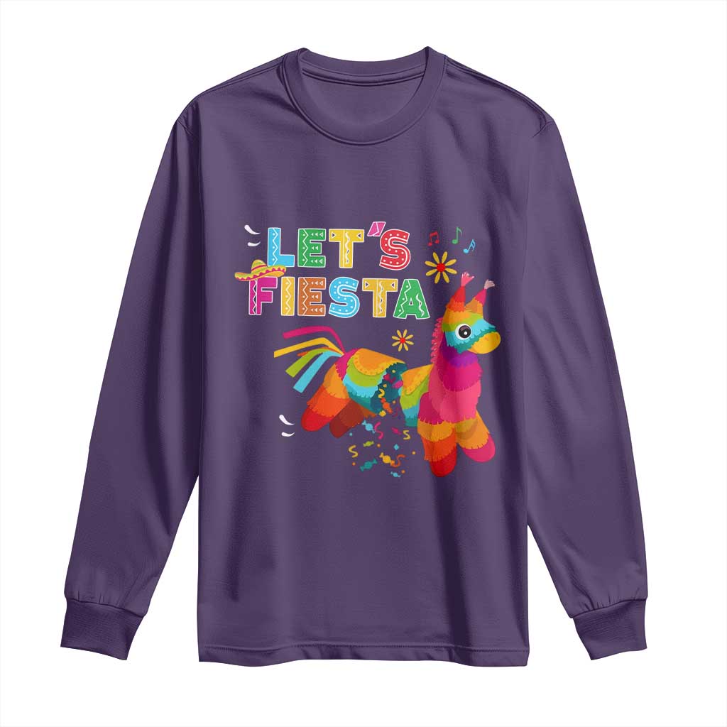 Funny Pinata Mexican Long Sleeve Shirt Let Us Fiesta TS14 Purple Print Your Wear