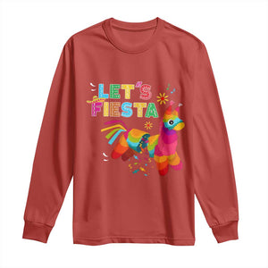 Funny Pinata Mexican Long Sleeve Shirt Let Us Fiesta TS14 Red Print Your Wear