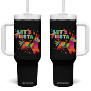 Funny Pinata Mexican Tumbler With Handle Let Us Fiesta TS14 One Size: 40 oz Black Print Your Wear