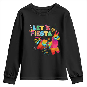 Funny Pinata Mexican Youth Sweatshirt Let Us Fiesta TS14 Black Print Your Wear