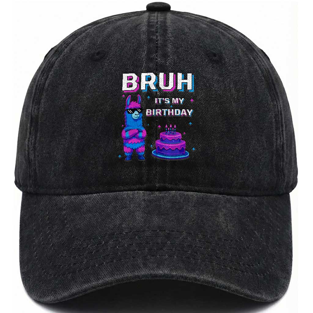 Funny Pinata Mexican Washed Cotton Baseball Cap Bruh It Is My Birthday TS14 Washed Cap Universal Fit Black Print Your Wear