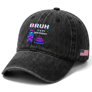Funny Pinata Mexican Washed Cotton Baseball Cap Bruh It Is My Birthday TS14 Print Your Wear
