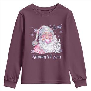 Pink Santa Christmas Youth Sweatshirt Bubble Gum Peace Sign TS14 Maroon Print Your Wear