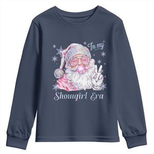 Pink Santa Christmas Youth Sweatshirt Bubble Gum Peace Sign TS14 Navy Print Your Wear