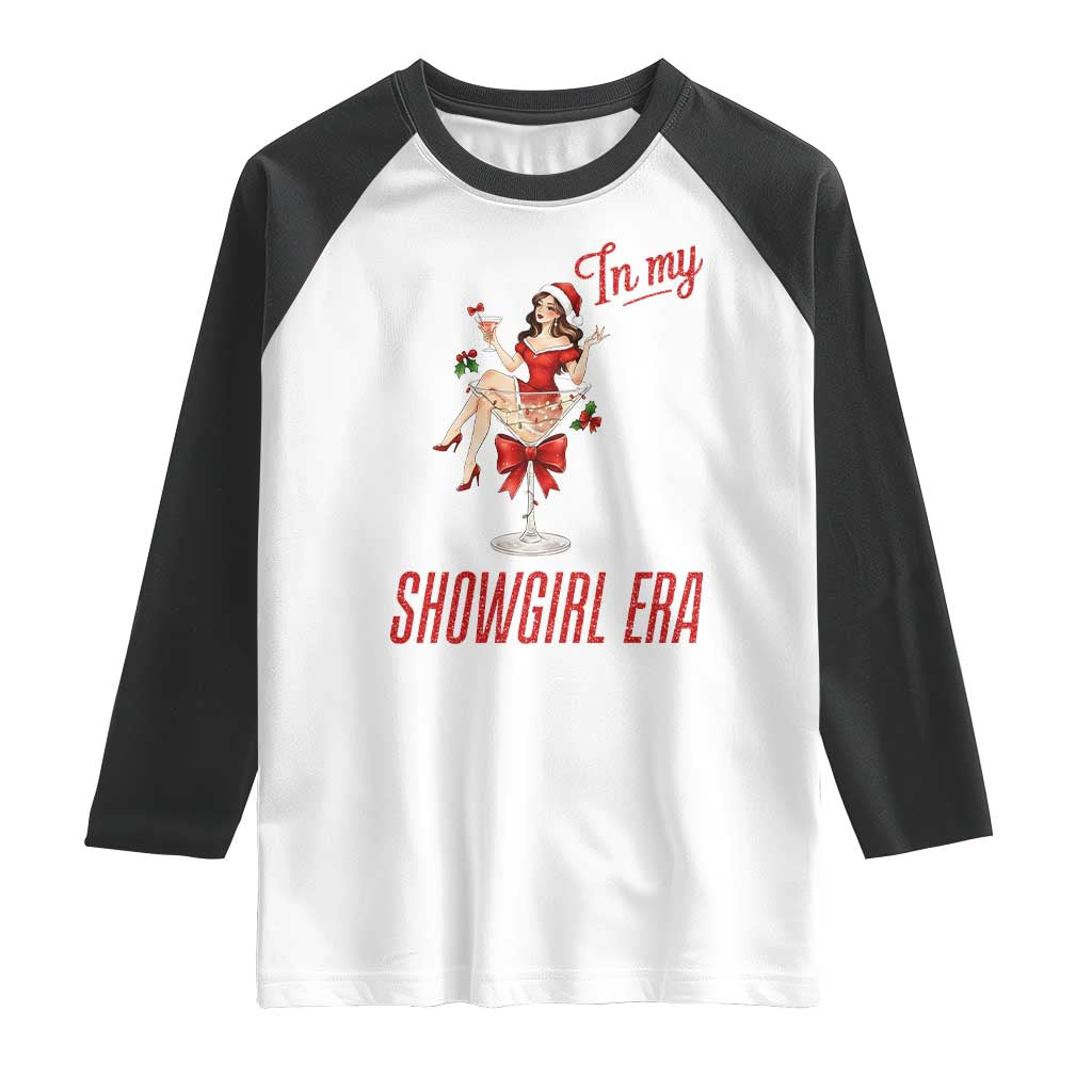 Santa Girls Christmas Raglan Shirt In My Costume Era TS14 White Black Print Your Wear