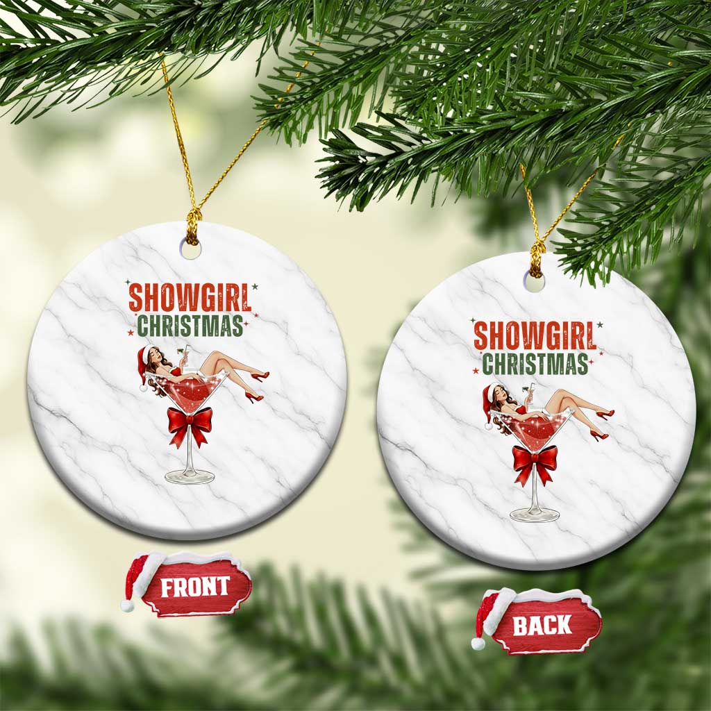 Santa Girls Christmas Ceramic Ornament TS14 1pc White Marble Print Your Wear