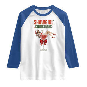 Santa Girls Christmas Raglan Shirt TS14 White Royal Print Your Wear