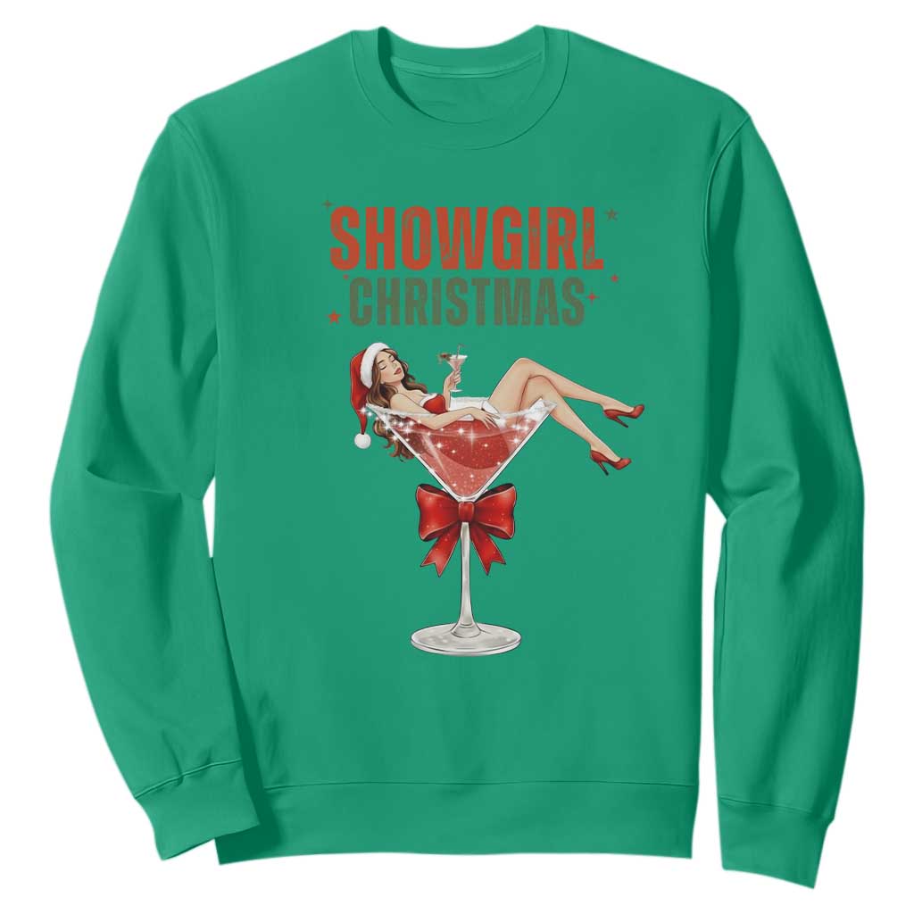 Santa Girls Christmas Sweatshirt TS14 Irish Green Print Your Wear