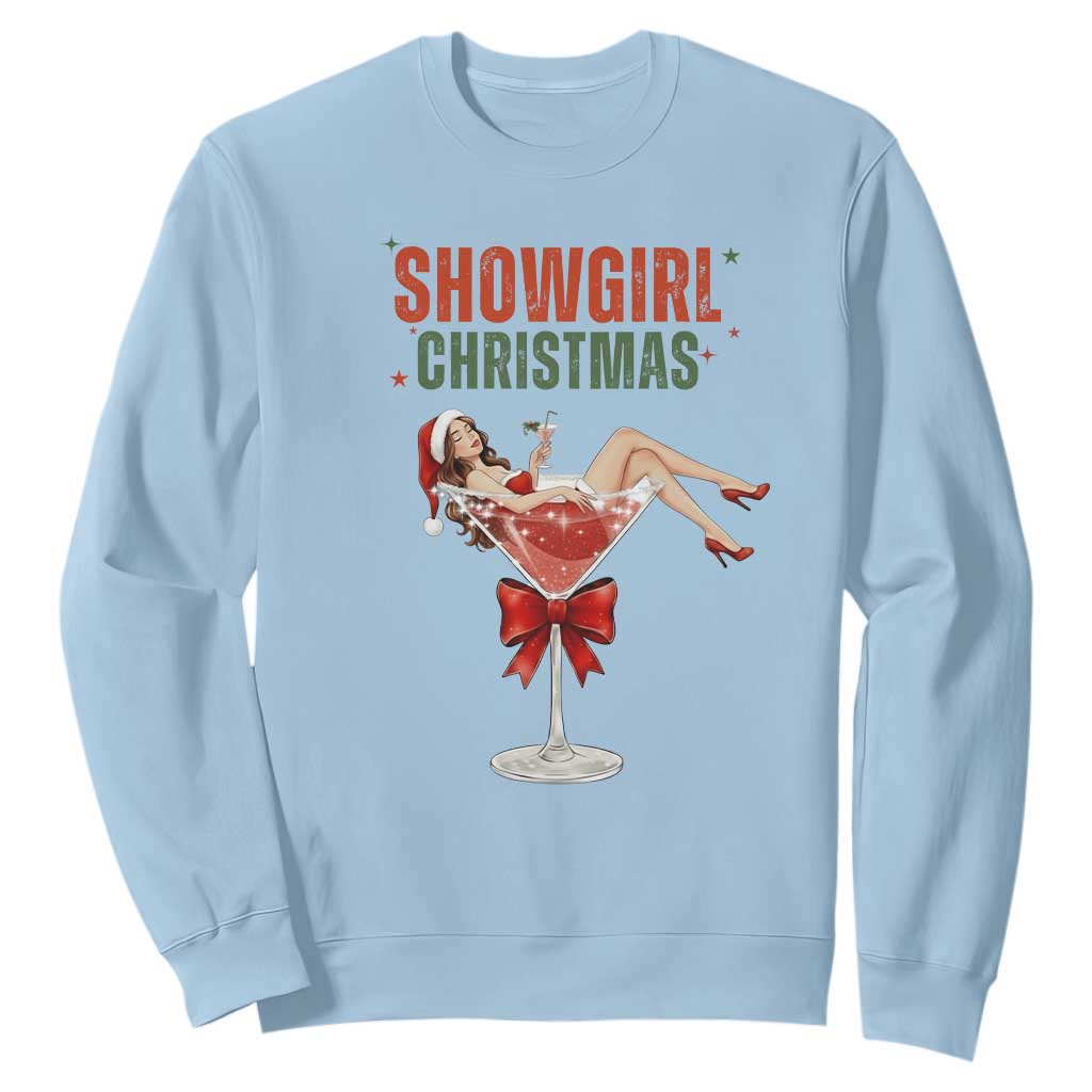 Santa Girls Christmas Sweatshirt TS14 Light Blue Print Your Wear