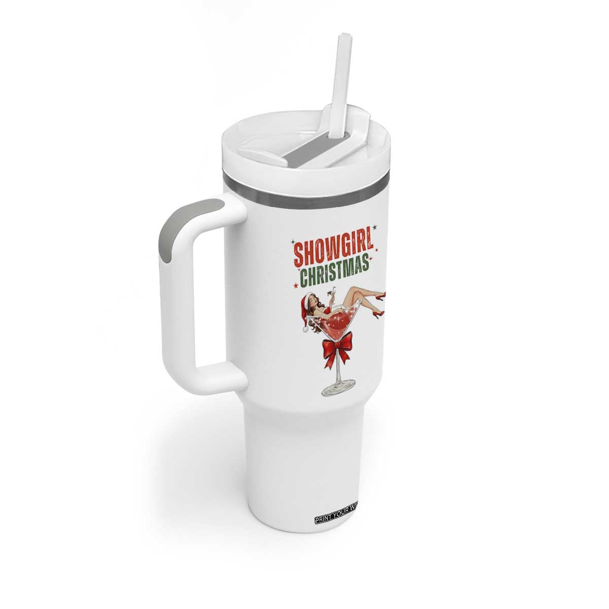 Santa Girls Christmas Tumbler With Handle TS14 Print Your Wear
