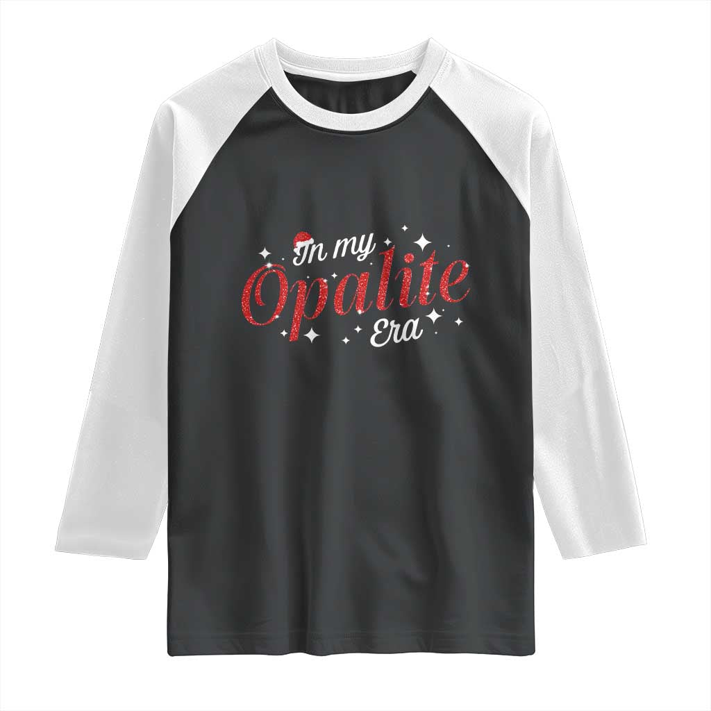 Santa Opalite Christmas Raglan Shirt TS14 Black White Print Your Wear