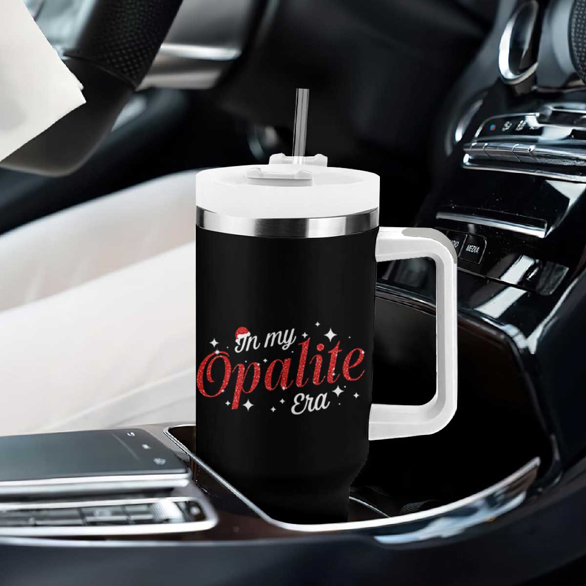 Santa Opalite Christmas Tumbler With Handle TS14 Print Your Wear