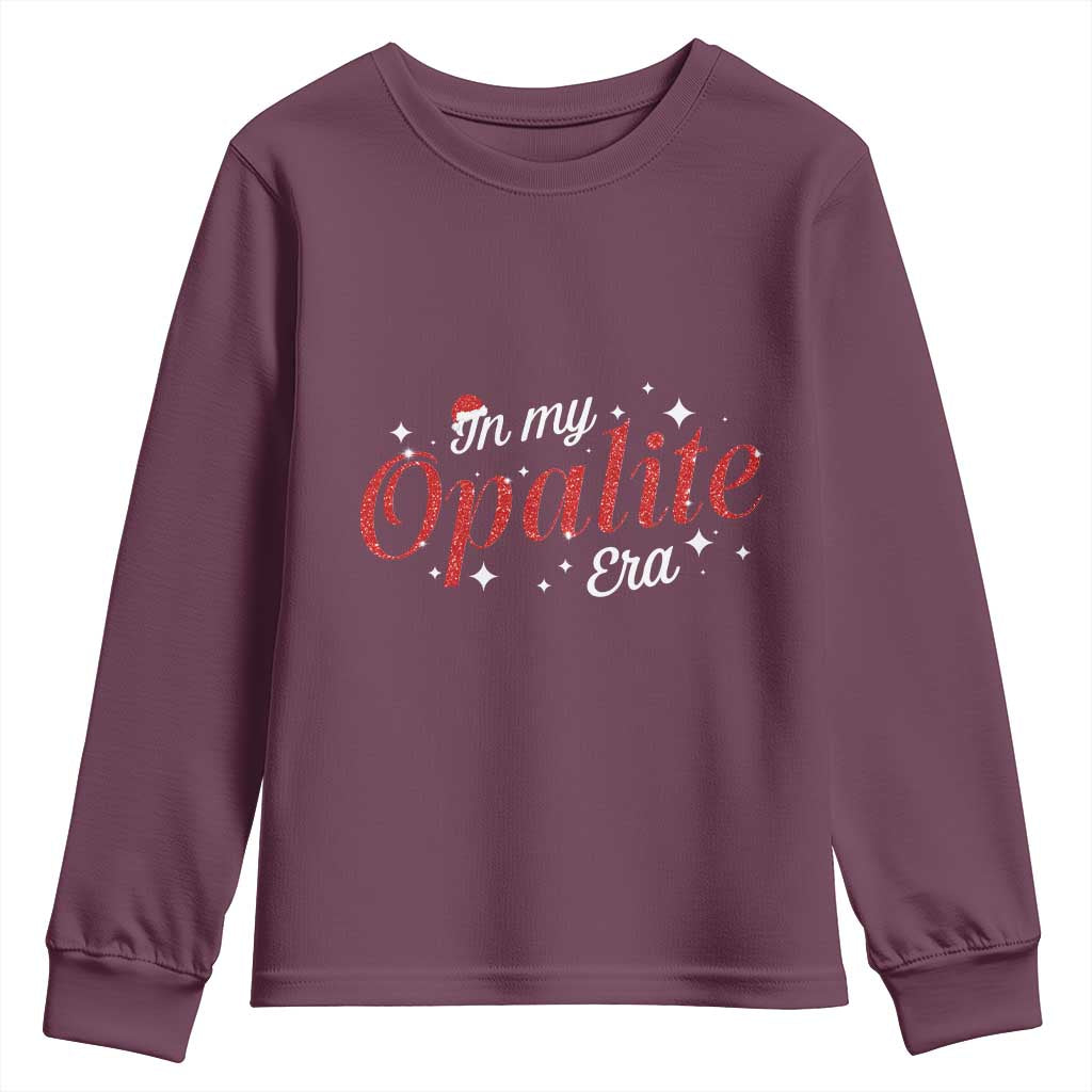 Santa Opalite Christmas Youth Sweatshirt TS14 Maroon Print Your Wear