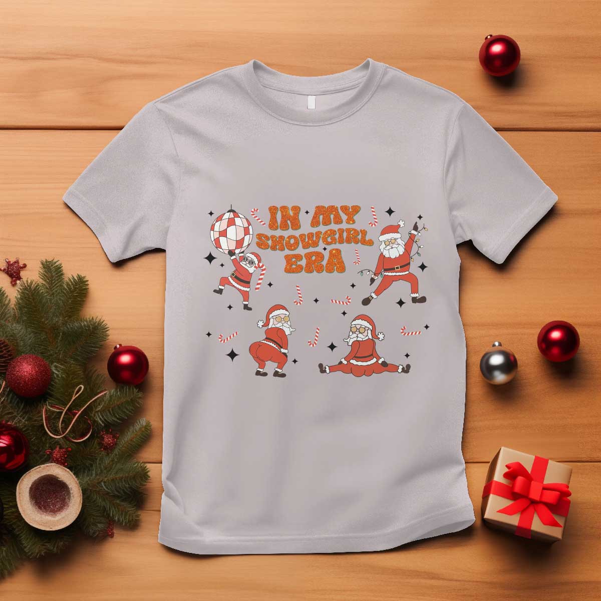 Funny Santa Girl Christmas T Shirt TS14 Ice Gray Print Your Wear