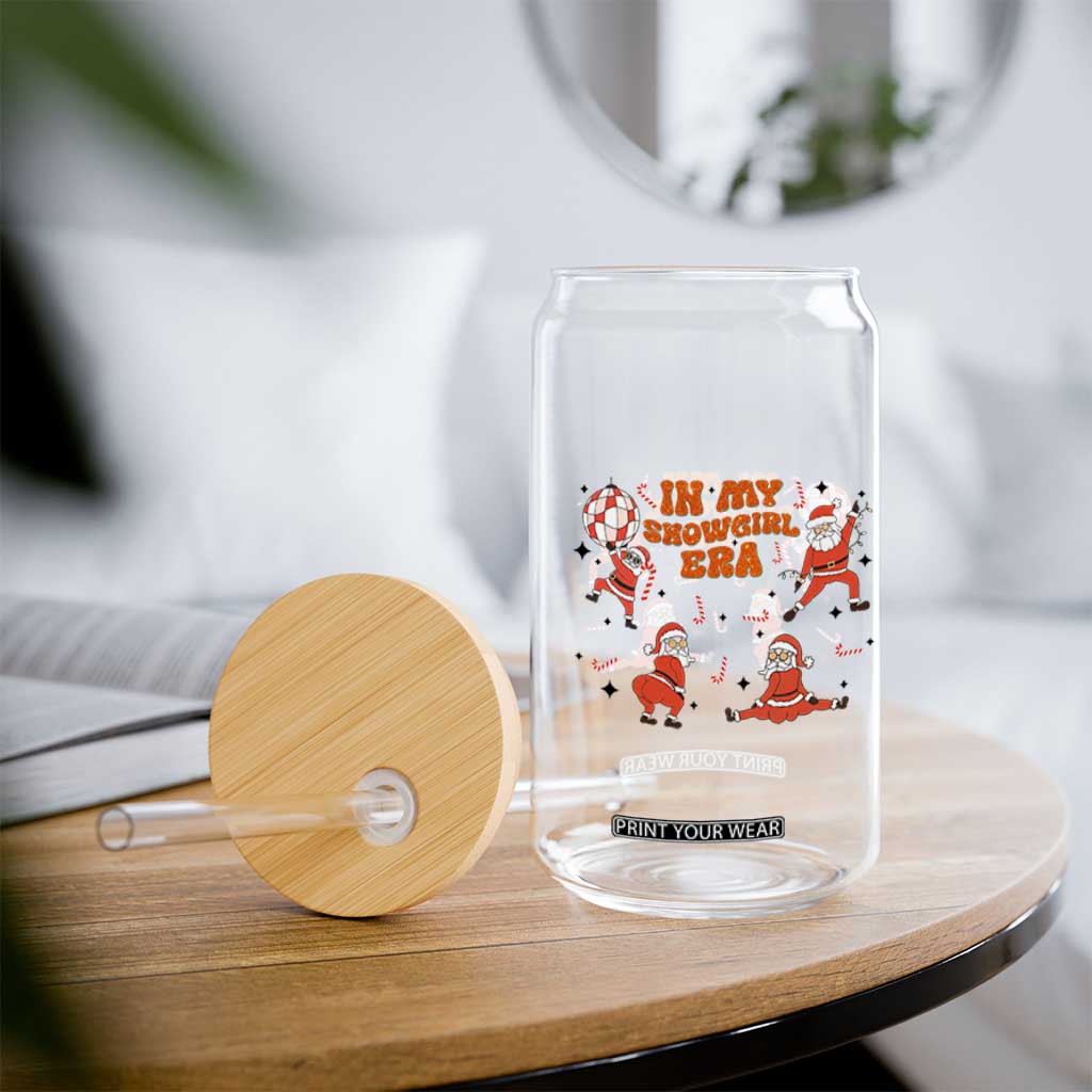 Funny Santa Girl Christmas Glass Can TS14 Print Your Wear