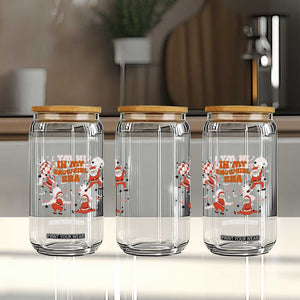 Funny Santa Girl Christmas Glass Can TS14 Print Your Wear