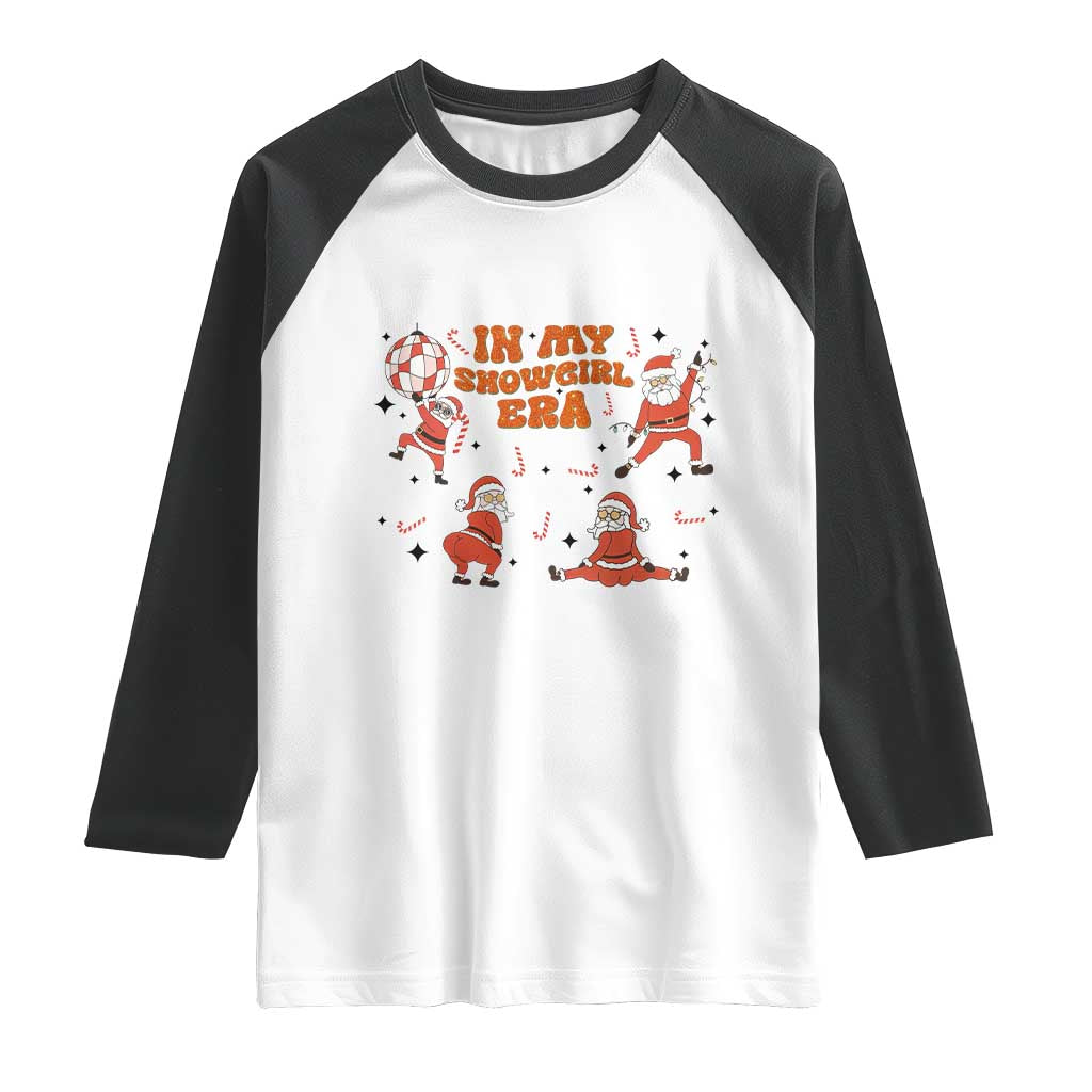 Funny Santa Girl Christmas Raglan Shirt TS14 White Black Print Your Wear
