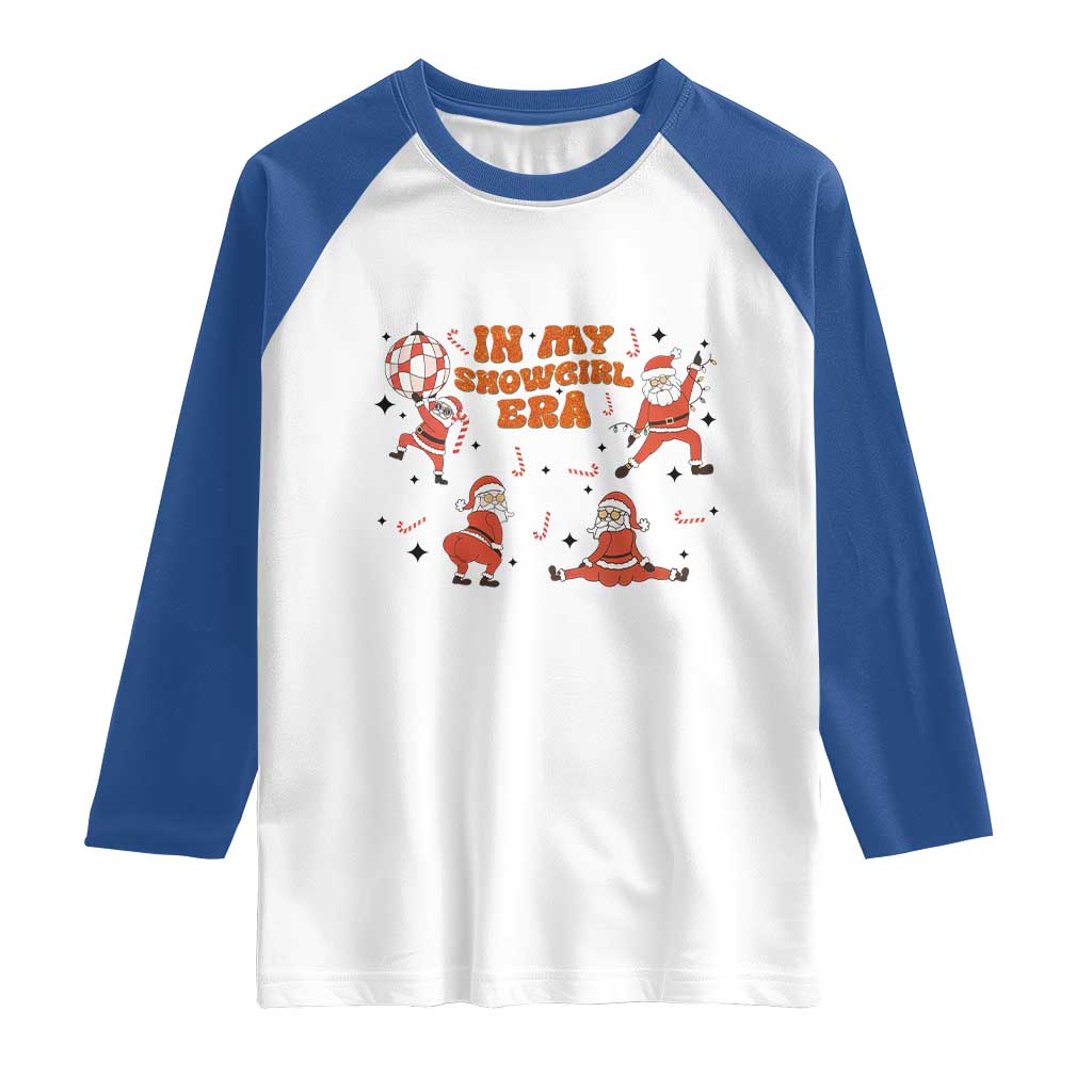 Funny Santa Girl Christmas Raglan Shirt TS14 White Royal Print Your Wear