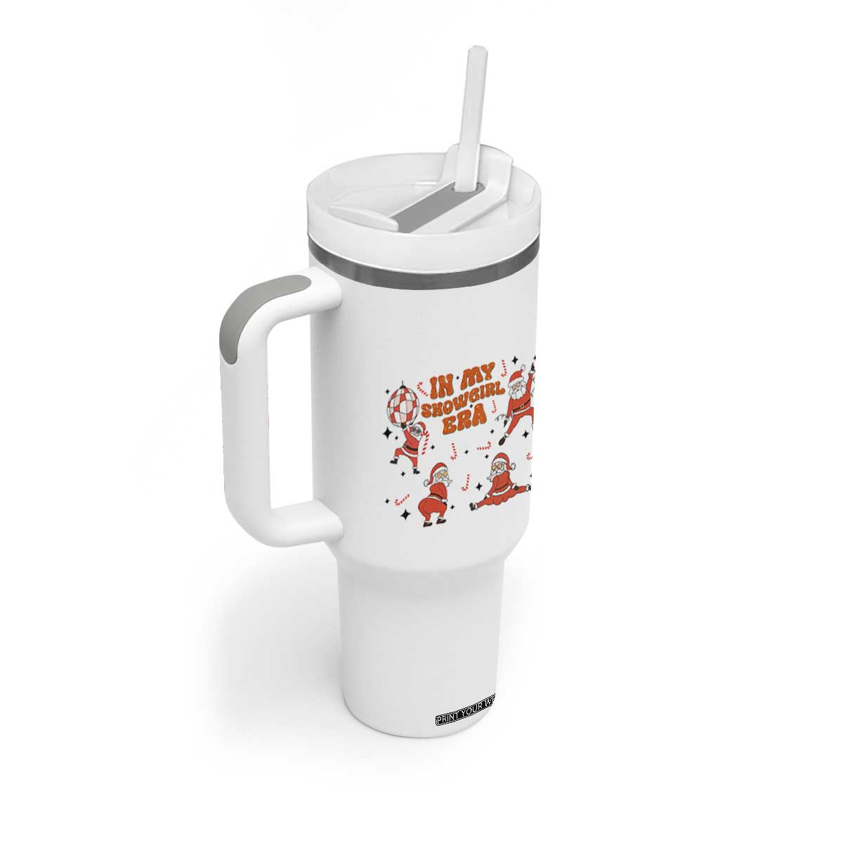 Funny Santa Girl Christmas Tumbler With Handle TS14 Print Your Wear