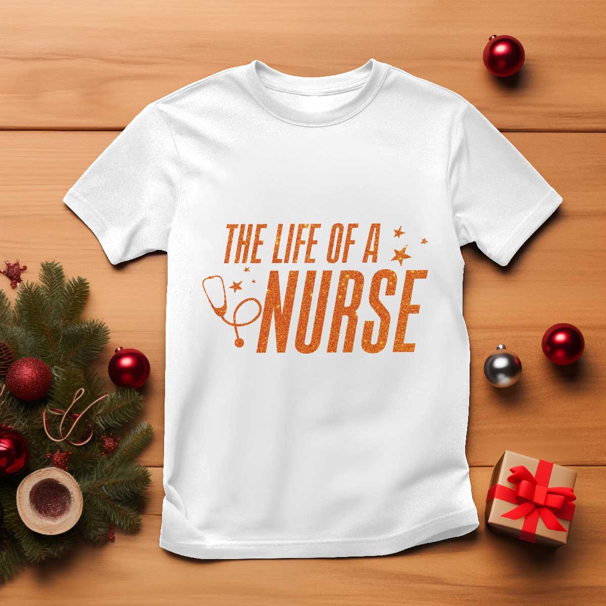 Funny Nurse Christmas T Shirt The Life Of A Nurse TS14 White Print Your Wear