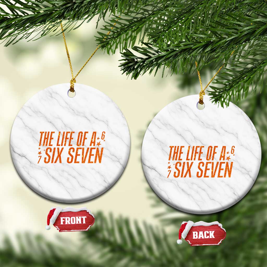 67 Six Seven Meme Ceramic Ornament TS14 1pc White Marble Print Your Wear