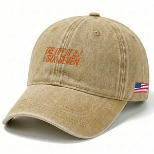67 Six Seven Meme Washed Cotton Baseball Cap TS14 Print Your Wear