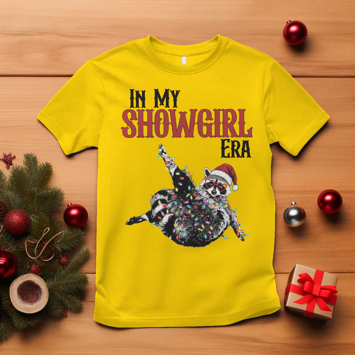 Funny Raccoon Christmas T Shirt In My Costume Era TS14 Daisy Print Your Wear