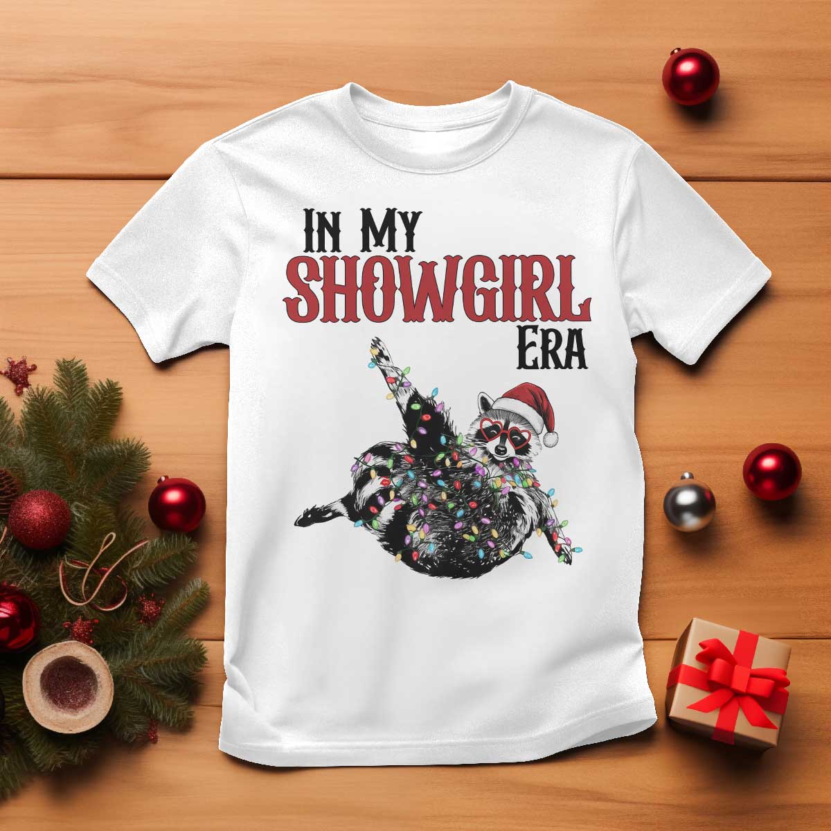 Funny Raccoon Christmas T Shirt In My Costume Era TS14 White Print Your Wear