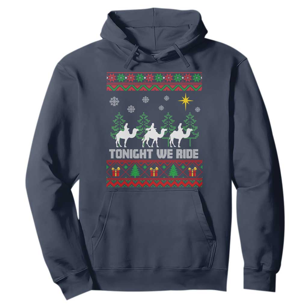 Tonight We Ride Hoodie Three Wise Men Nativity Scene Christmas TS14 Navy Print Your Wear