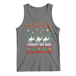 Tonight We Ride Tank Top Three Wise Men Nativity Scene Christmas TS14 Black Heather Print Your Wear