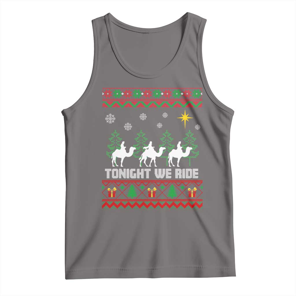 Tonight We Ride Tank Top Three Wise Men Nativity Scene Christmas TS14 Deep Heather Print Your Wear