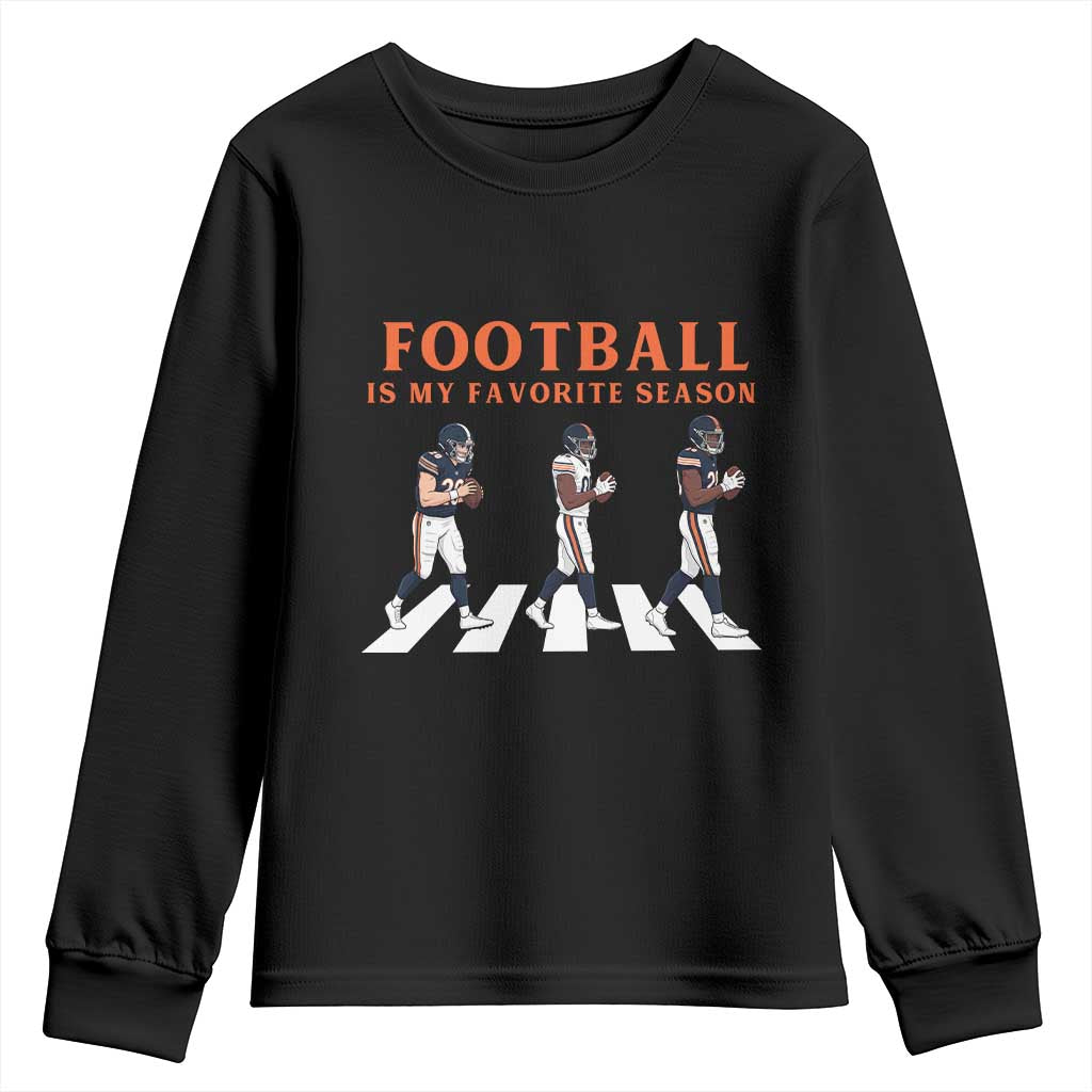 Football Is My Favorite Season Youth Sweatshirt Funny Football Lover TS14 Black Print Your Wear