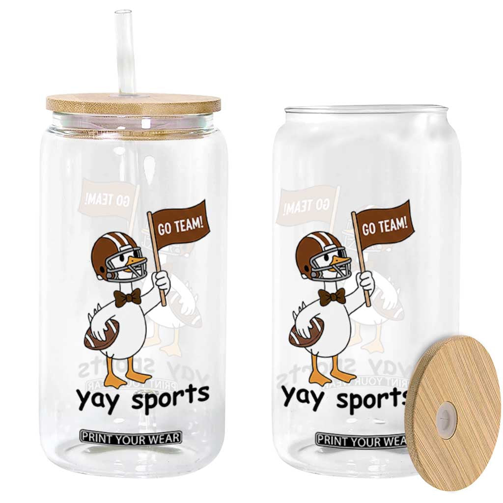 Silly Goose Football Glass Can Yays Sport TS14 Print Your Wear