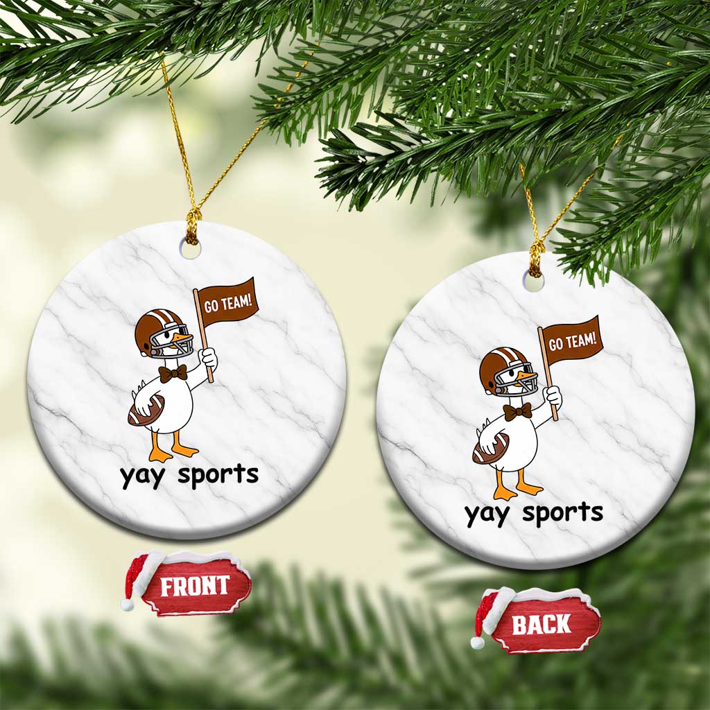 Silly Goose Football Ceramic Ornament Yays Sport TS14 1pc White Marble Print Your Wear