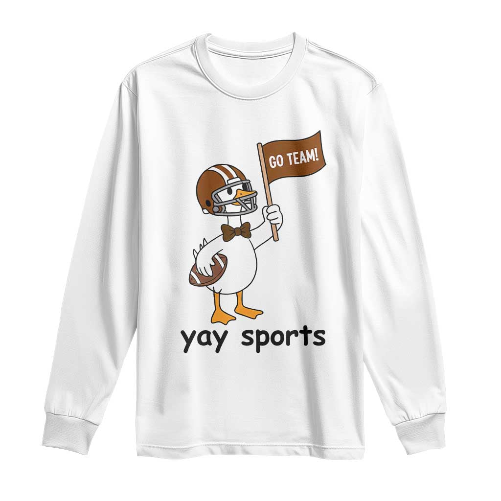 Silly Goose Football Long Sleeve Shirt Yays Sport TS14 White Print Your Wear
