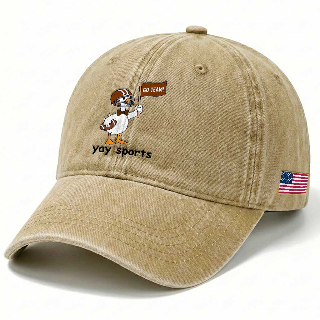Silly Goose Football Washed Cotton Baseball Cap Yays Sport TS14 Print Your Wear