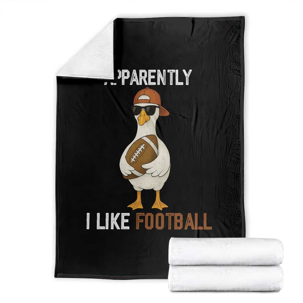 Funny Goose Football Throw Blanket Apparently I Like Football TS14 Black Print Your Wear