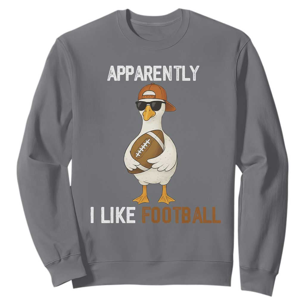 Funny Goose Football Sweatshirt Apparently I Like Football TS14 Charcoal Print Your Wear