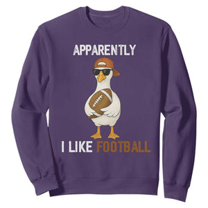 Funny Goose Football Sweatshirt Apparently I Like Football TS14 Purple Print Your Wear