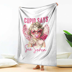 67 Valetines Throw Blanket Funny Cupid Says Six Seven TS14 Print Your Wear