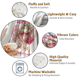 67 Valetines Throw Blanket Funny Cupid Says Six Seven TS14 Print Your Wear