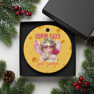 67 Valetines Ceramic Ornament Funny Cupid Says Six Seven TS14 1pc Yellow Cheese Print Your Wear