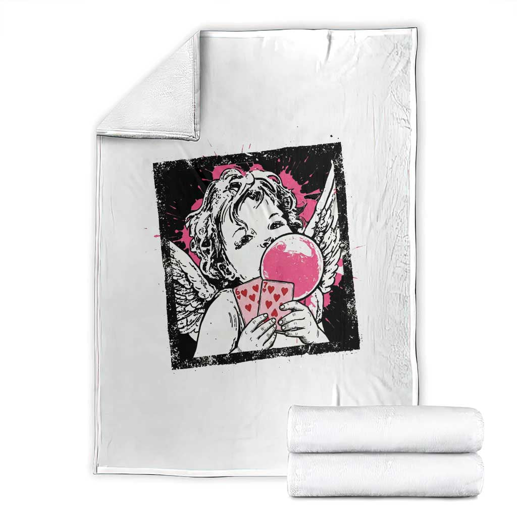 Funny 67 Valentines Throw Blanket Cupid Playing Cards Six Seven TS14 White Print Your Wear
