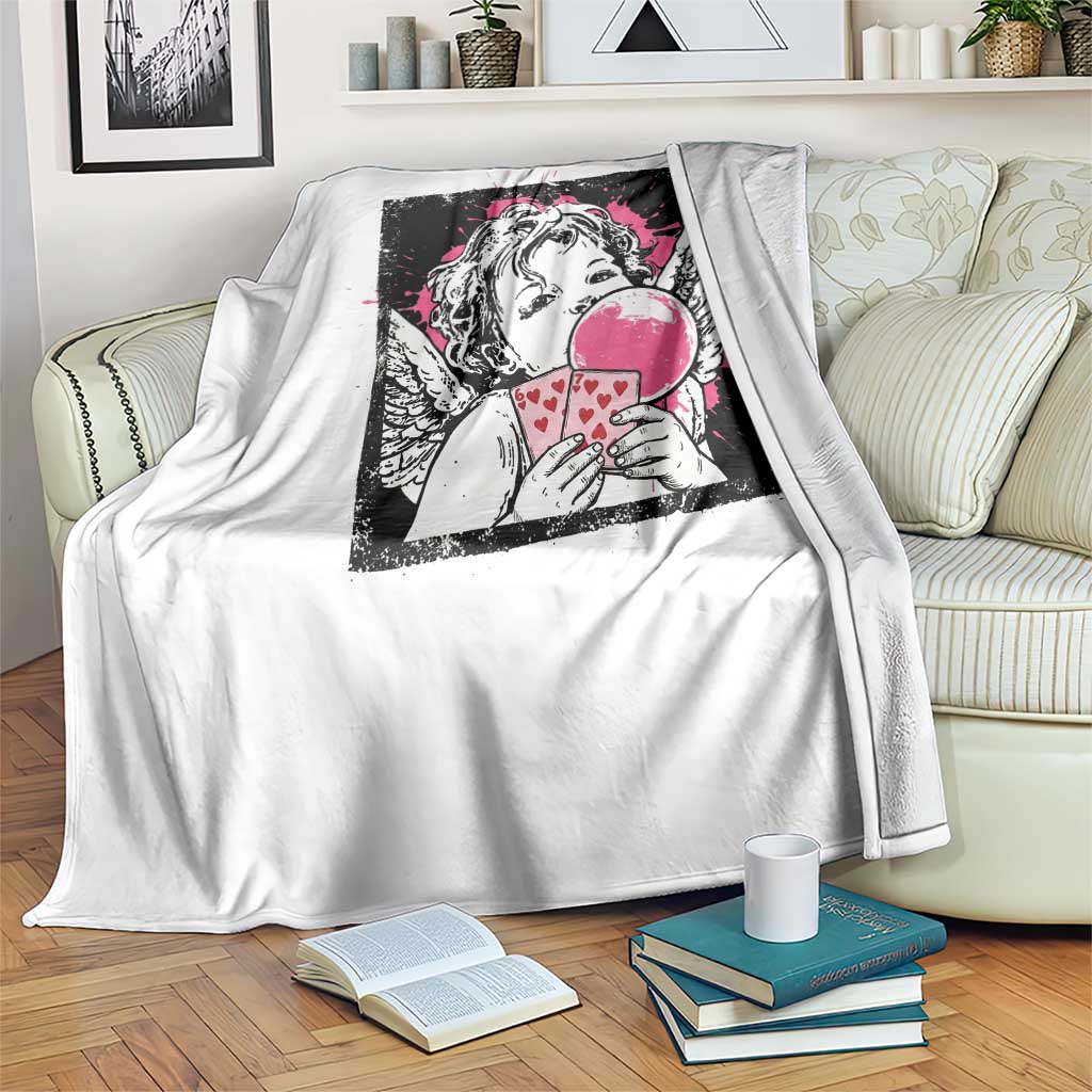 Funny 67 Valentines Throw Blanket Cupid Playing Cards Six Seven TS14 Print Your Wear