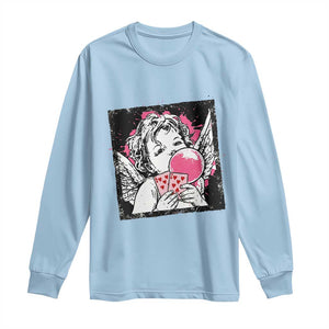 Funny 67 Valentines Long Sleeve Shirt Cupid Playing Cards Six Seven TS14 Light Blue Print Your Wear