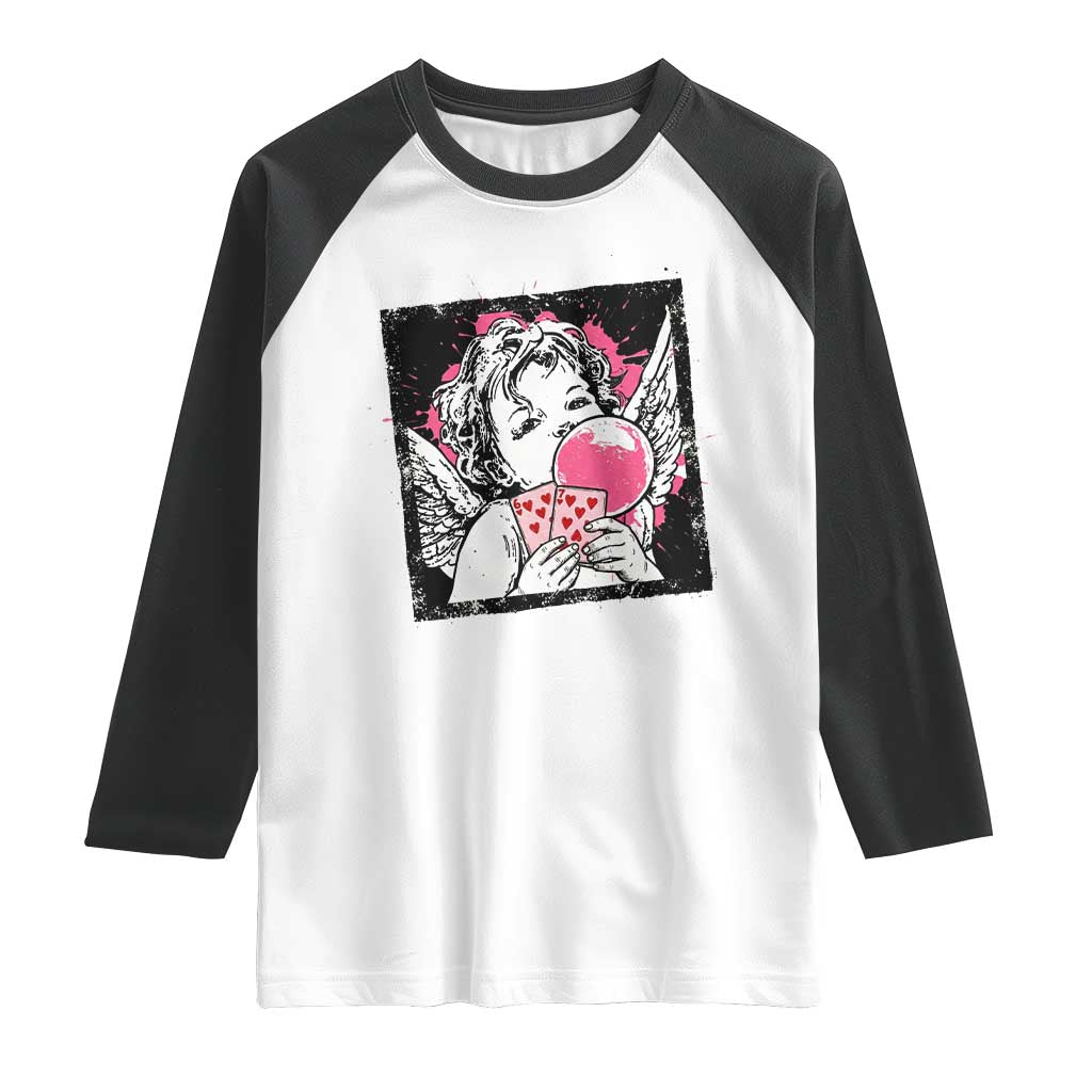 Funny 67 Valentines Raglan Shirt Cupid Playing Cards Six Seven TS14 White Black Print Your Wear