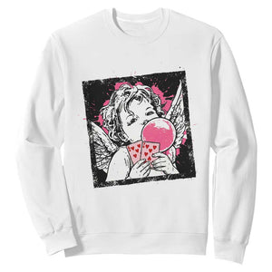 Funny 67 Valentines Sweatshirt Cupid Playing Cards Six Seven TS14 White Print Your Wear