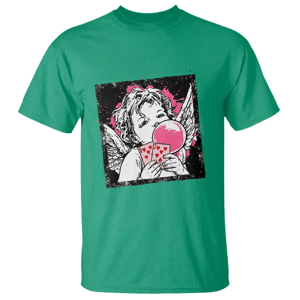 Funny 67 Valentines T Shirt Cupid Playing Cards Six Seven TS14 Irish Green Print Your Wear