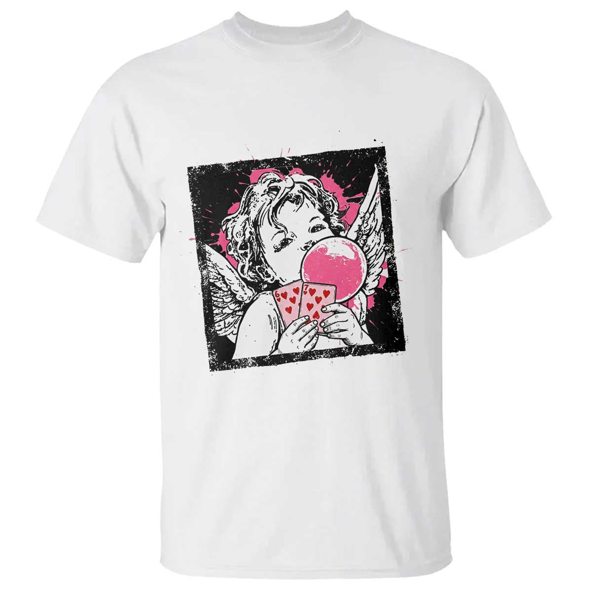 Funny 67 Valentines T Shirt Cupid Playing Cards Six Seven TS14 White Print Your Wear