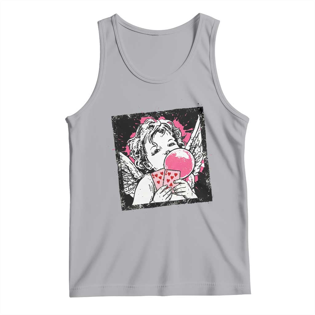 Funny 67 Valentines Tank Top Cupid Playing Cards Six Seven TS14 Athletic Heather Print Your Wear